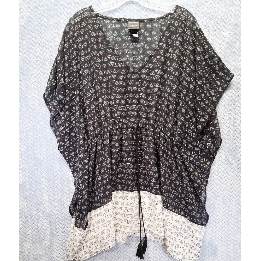 Palisades Beach Club Women Geometric Swim Cover Up Top Medium Coastal Summer